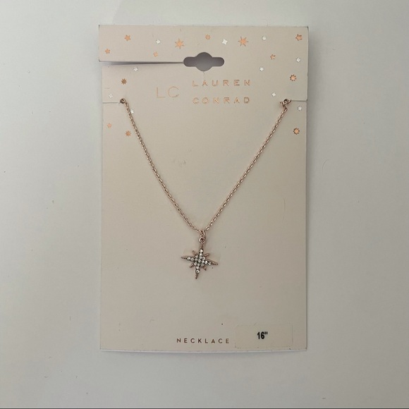 LC Lauren Conrad Rosegold Starburst Necklace 16”